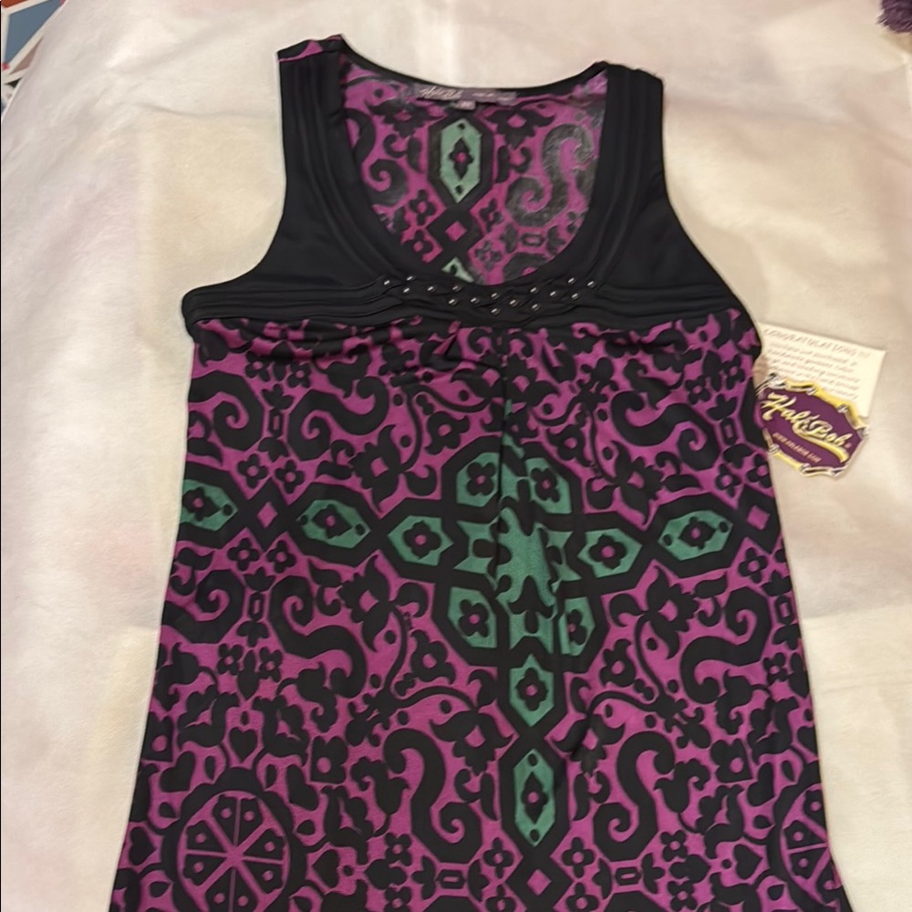NWT Hale’ Bob silk Jersey mini dress XS (PUR)